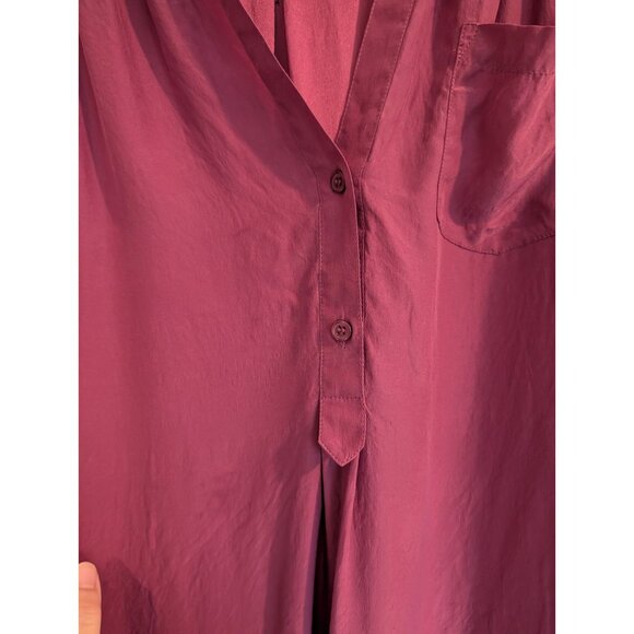 Bellatrix red purple 100% Silk Blouse size M - Picture 7 of 8
